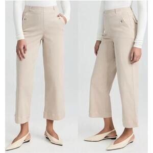 SPANX Stretch Twill High Rise Cropped Wide Leg Pants Shapewear Size M